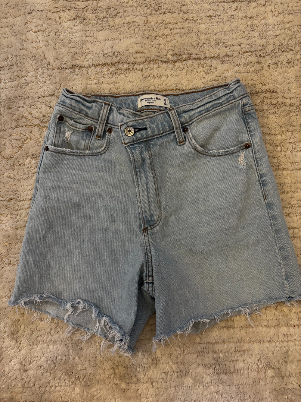 Abercrombie & Fitch Dad Short High Rise Denim Shorts 26 2